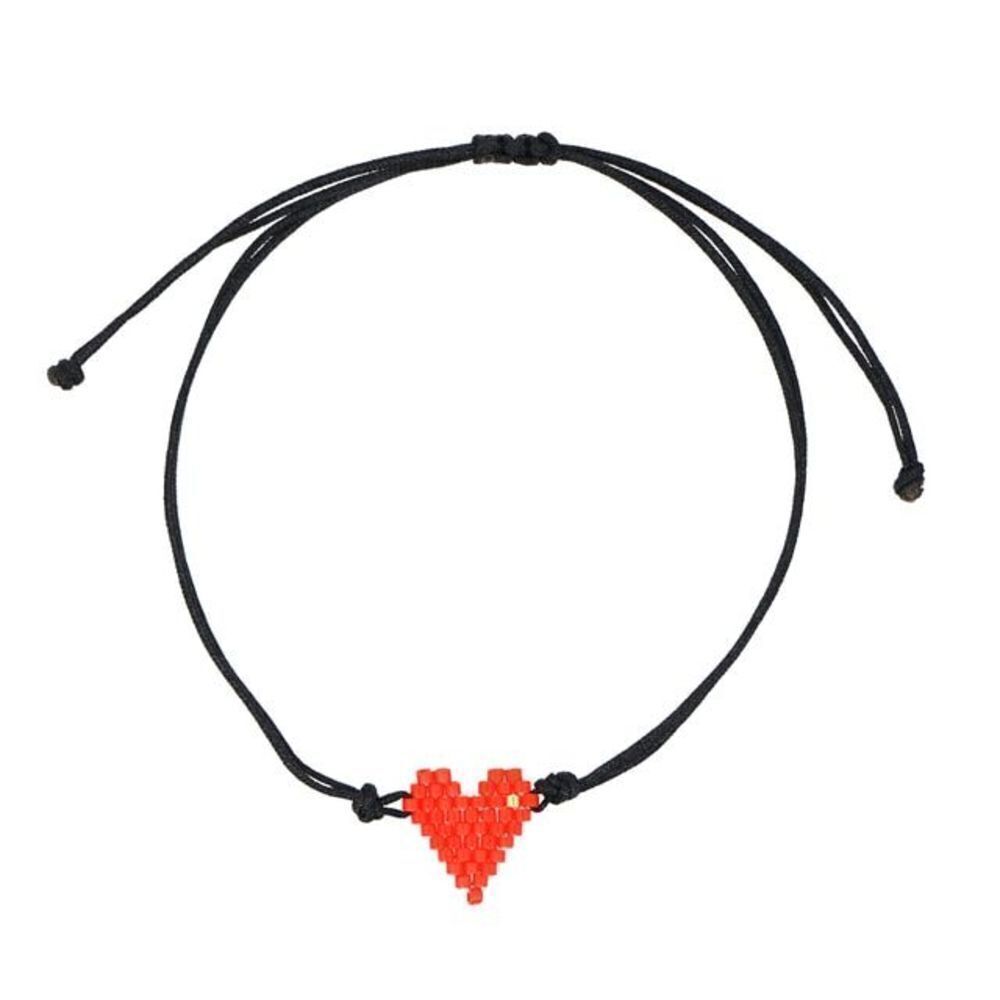 Miyuki Delica Red Heart Shaped Seed Bead Bracelet